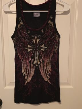 Women's Vocal embelished fitted tank, size M